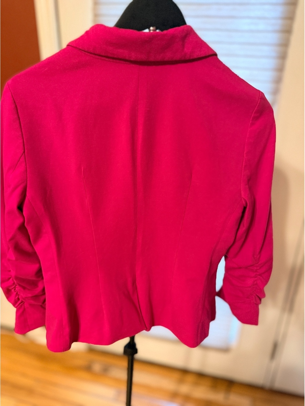 The Limited Pink Women's Blazer with Ruched Sleeves and Striped Lining - Picture 4 of 6